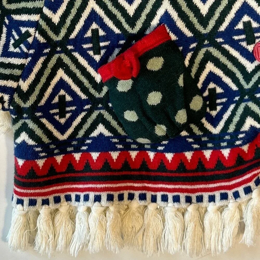 Matilda Jane A Caroling We Go Hooded Poncho Cape Festive Cotton Sherpa